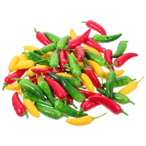 60 Stück Simulation Chilischoten Modell Realistische Paprika Künstliche Peppers Neu - Bild 1 von 12