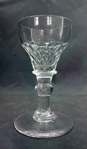 Schönes antikes georgianisches geschliffenes Glas trügerisches Wein- oder Dramglas um 1800 - Bild 1 von 10