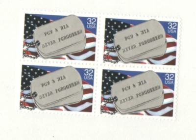 UnUsed 32 Cent US Postage Stamps POW/MIA Never Forgotten No 448320 SEALED Packet - Image 1 of 4