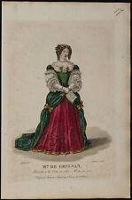 1826 - Portrait Of Françoise de Sévigné - engraving antique - Suits Colours