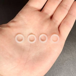Clear Silicone Replacement Taper/Plug Bands (x4) 18g - 1" - Picture 1 of 14
