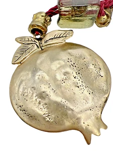 Medaglione melograno metallizzato con nappa pesante ornamento da appendere/decorazione parete - Foto 1 di 8