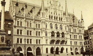 Deutschland München Neues Rathhaus altes Foto CDV Kostler 1870 - Bild 1 von 2