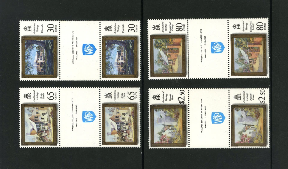 M5145 Bermuda 1996 SG766/9 - 1996 Architectural Heritage in IMPRINT GUTTER pairs - Image 1 of 1