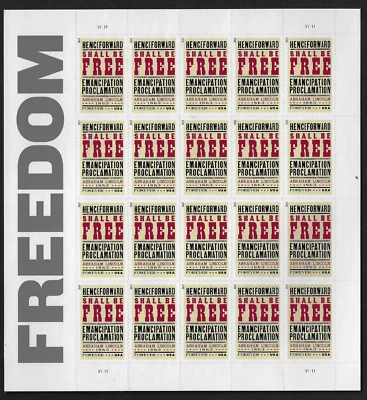 US Stamps Full Pane Of 20, Freedom, #4721 - Image 1 of 2