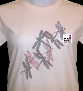 Dragonfly Shirt, Dragonflies ~ Shimmer, Colorful, Ladies, Graphic T-Shirt - Picture 1 of 2