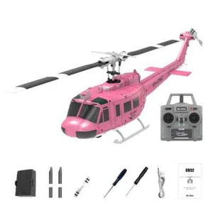 RC Helicopter 1:48 6CH RTF Flybarless 3D Stunt aerobatic UH-1 Huey uniqe pink - Picture 1 of 3