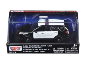 2015 FORD POLICE INTERCEPTOR UTILITY BLACK/WHITE 1/43 DIECAST CAR MOTORMAX 79478 - Picture 1 of 1