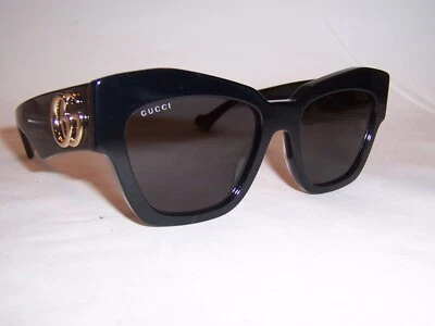 全新 GUCCI 太阳镜 GG 1422S 001 黑色/灰色 55 毫米 正品 1422 — 第 1/4 张图片