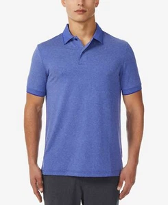 $95 32 Degrees Men Classic Fit Blue Short Sleeve Stretch Polo Mesh Sport Shirt L - Picture 1 of 1