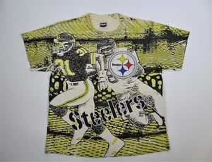 Vintage Pittsburgh Steelers T-Shirt Herren XL All Over Print Einzelnaht selten - Bild 1 von 14