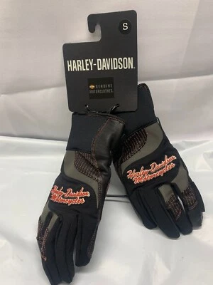 Harley Davidson Women's Waterproof Vanocker Under Cuff Gauntlet Gloves-S - Image 1 of 4