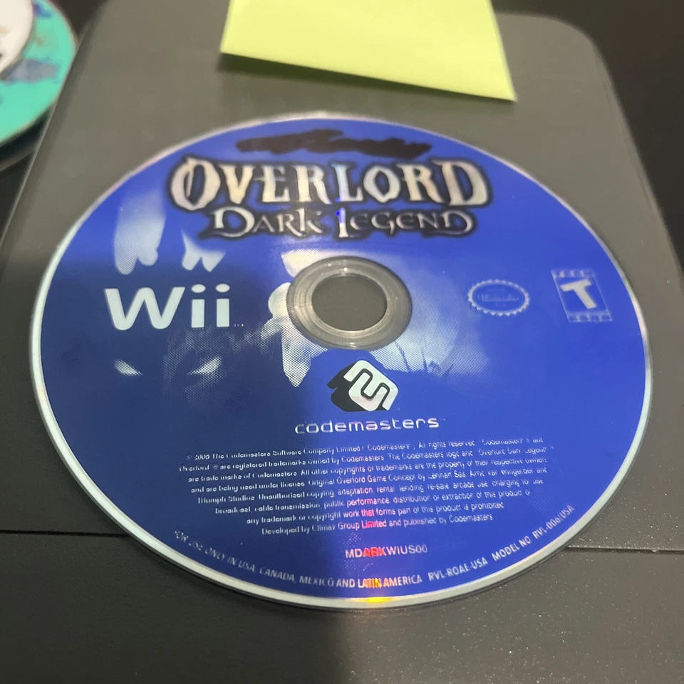 Overlord Dark Legend (Nintendo Wii, 2009) Disc Only - Image 1 of 3