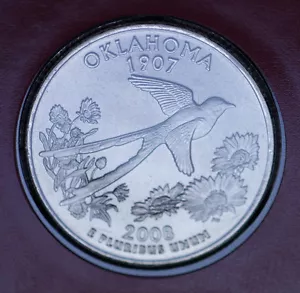 2008 D Oklahoma Quarter ~ Satin Mint Strike ~ In Mint Wrap from Mint Set - Picture 1 of 2