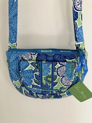 Vera Bradley Nuevo con Etiquetas Lizzy Bandolera Bolso Cartera Margarita Floral Paisley Azul Verde Foto 1 de 4