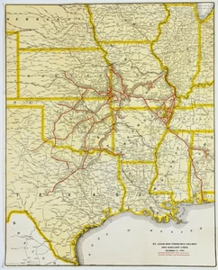 1930 Map TEXAS - OKLAHOMA - MISSOURI - ARKANSAS - MIDWEST - ORIGINAL Large - Picture 1 of 4