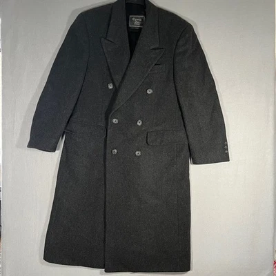 Christian Dior Monsieur Double Breasted Wool Overcoat Charcoal Men Large Vintage - Image 1 of 4