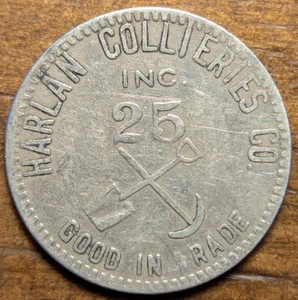 Brookside, Kentucky KY Harlan Collieries Co. Inc. 25 fichas comerciales Orco Coal Scrip - Imagen 1 de 4