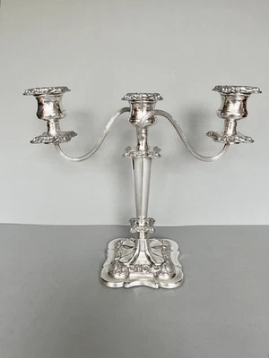EARLY 20TH CENTURY SILVER PLATE 3 SCONCE CANDELABRUM, ENGLISH, c.1920s/30s - Image 1 of 4