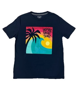 🍃OLD NAVY Boys' Short-Sleeved Graphic T-Shirt | Navy /Size L (10-12) - Picture 1 of 4
