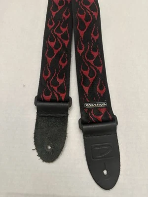 Dunlop D38-11RD Classic Flambe Red Guitar Strap with Leather Ends - Image 1 of 4