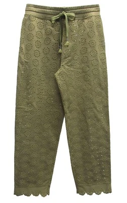 Pantalones bordados troquelados Fenty Puma by Rihanna para mujer, rama oliva, talla L Foto 1 de 3