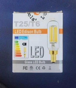 Loools 6 Pack LED Edison Bulb T/25/T6 Glass Bulb 6W Frosted 3000k NEW Dimmable - Picture 1 of 2