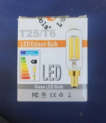 Loools 6 Pack LED Edison Bulb T/25/T6 Glass Bulb 6W Frosted 3000k NEW Dimmable - Image 1 of 2