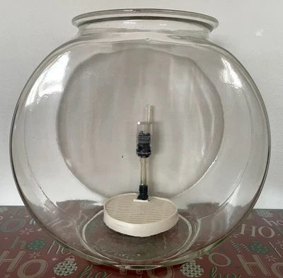 "Tambor de vidrio vintage Anchor Hocking pecera tanque acuario más grande @ 10,5""" Foto 1 de 2