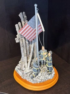 Vanmark Red Hats of Courage Image of Hope 9/11 Firefighter Flag Statue. - Picture 1 of 4
