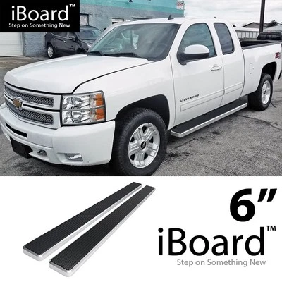 APS Polished Steel Steps 6in Fit Chevy Silverado GMC Sierra Double Cab 99-13 Foto 1 de 4