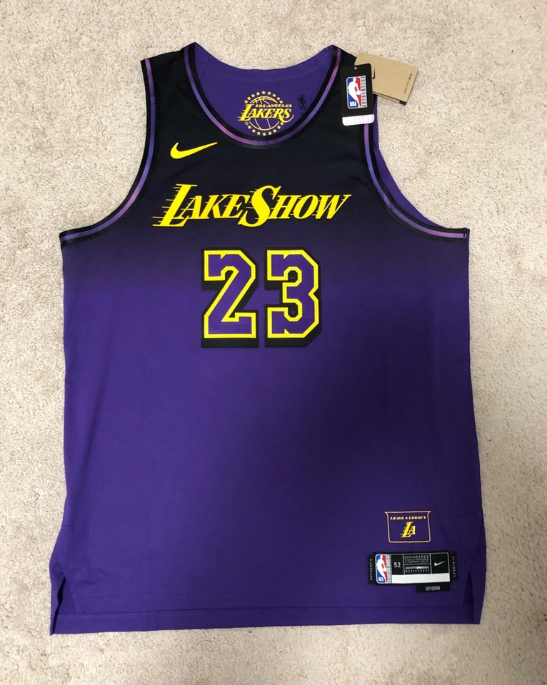 Lakers Nike City Edition LakeShow LeBron James Jersey Sz 56 2XL FQ4469-504