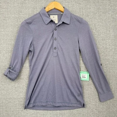 Camisa Polo Linksoul John Ashworth Manga 3/4 Mezcla de Algodón Golf XS Gris Suave Rollo Foto 1 de 4