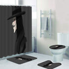 V for Vendetta Bathroom Set  4PCS Shower Curtain Anti-slip Bath Mat Toilet Cover