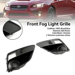 2PCS Front Fog Light Cover Bezel Grill Grille Fit Subaru WRX & STi 2015-2017 - Picture 1 of 17