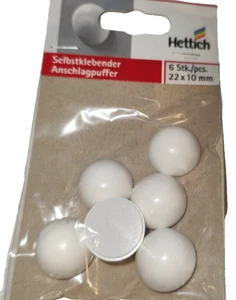 Wandpuffer selbstklebend 22 x 10 mm Kunststoff weiß 6 Stück - Bild 1 von 1
