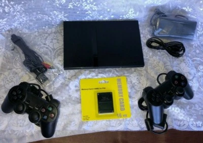 LOTE CONSOLA SONY PLAYSTATION 2 PS2 SLIM VINYL SKIN PAQUETE CON 7 JUEGOS Foto 1 de 4