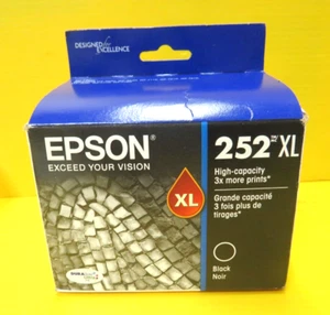 ๐๐๐ NEW Epson 252XL Black High-Capacity Ink Cartridge T252XL120RF EXP 4/2027 - Afbeelding 1 van 6