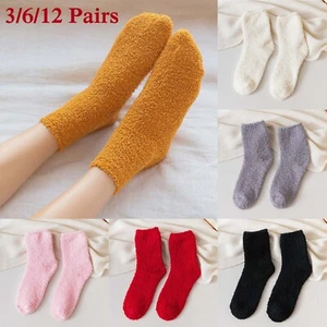 3-12x Winter Warm Soft Fluffy Bed Socks Lounge Slipper Fleece Sock Bulk Sale - Picture 1 of 12