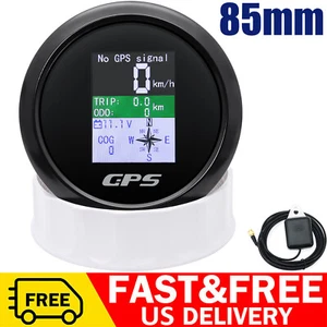 85mm LCD Digital GPS Speedometer Gauge Waterproof For Motorcycles Boat Car Truck - Picture 1 of 13