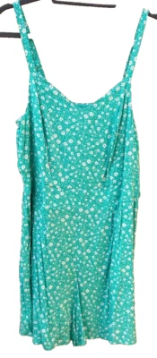 Mameluco Torrid Challis Talla 0 (L 12) Verde Floral Sin Mangas Bolsillos Calado NUEVO Foto 1 de 4