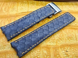 24mm/20mm Exotic Leather Watch Band Bespoke Vintage Minimalist Style - Picture 1 of 14