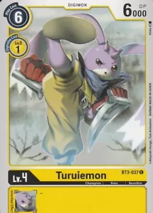 GIOCO DI CARTE BANDAI DIGIMON - TURUIEMON BT3-037 C - GIALLO - Foto 1 di 2