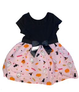 NWT Halloween Dress Pink Black Ghost Pumpkin Cats Size 2T w/bag Trick or treat