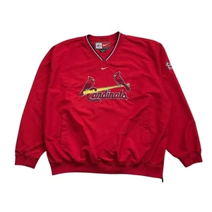 Giacca a vento vintage Nike St Louis Cardinals 2XL XXL pullover felpa swoosh - Foto 1 di 4