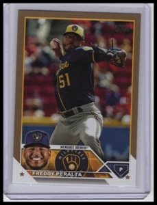 2023 Topps Freddy Peralta SN Gold #/2023 Milwaukee Brewers #353 - Picture 1 of 2