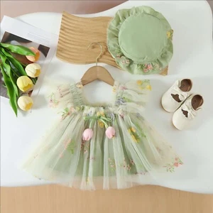 Baby Mädchen Sonnenkleid Hochzeit Blumenstike Feiertagszeremonie Tüll Kleid - Bild 1 von 42