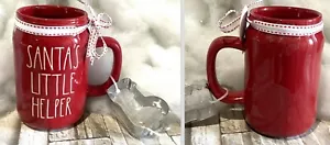 Rae Dunn Christmas Santas Little Helper Mason Jar Shaped 20 oz Mug Cookie Cutter - Picture 1 of 5