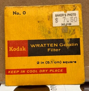 KODAK WRATTEN GELATIN FILTER NO. 0 2" or 50mm Square - Picture 1 of 2