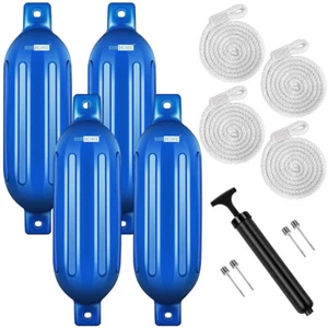 4pcs Ribbed Marine 8.5" X 27" Boat Fender Vinyl Bumper Dock Shield Protection - Picture 1 of 6